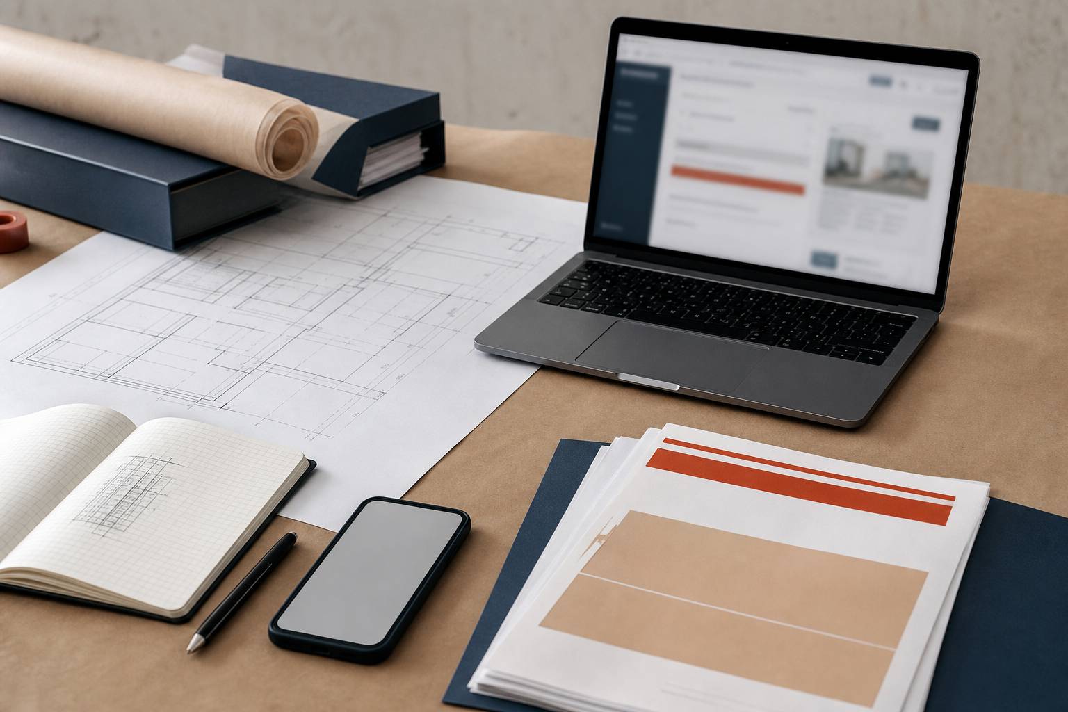 Bureau avec ordinateur, smartphone et documents de prestations sociales pour vérifier un virement