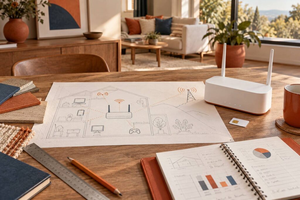 Illustration éditoriale du sujet : Box 4G Home d'Orange : tarifs, fonctionnalités et modalités détaillées