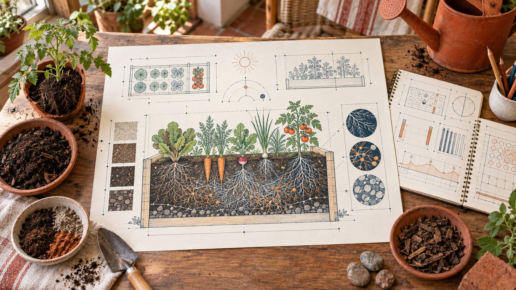 Illustration éditoriale du sujet : Cet engrais naturel vivant revitalise vos carrés potagers en souffrance : pourquoi la majorité des jardiniers l’ignore