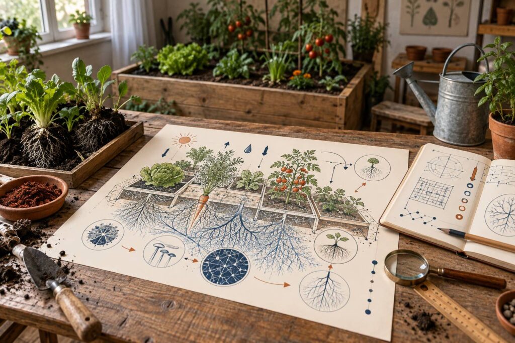 Illustration éditoriale du sujet : Cet engrais naturel vivant revitalise vos carrés potagers en souffrance : pourquoi la majorité des jardiniers l’ignore