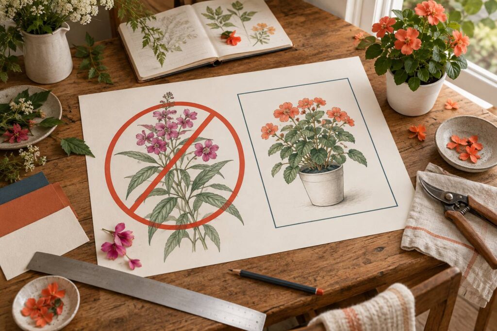 Illustration éditoriale du sujet : En 2025, cette fleur colorée a été bannie d'Europe : découvrez l'alternative idéale pour 2026
